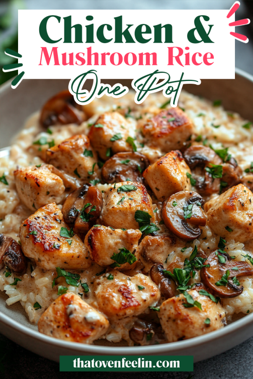 One Pot Chicken & Mushroom Rice - That Oven Feelin