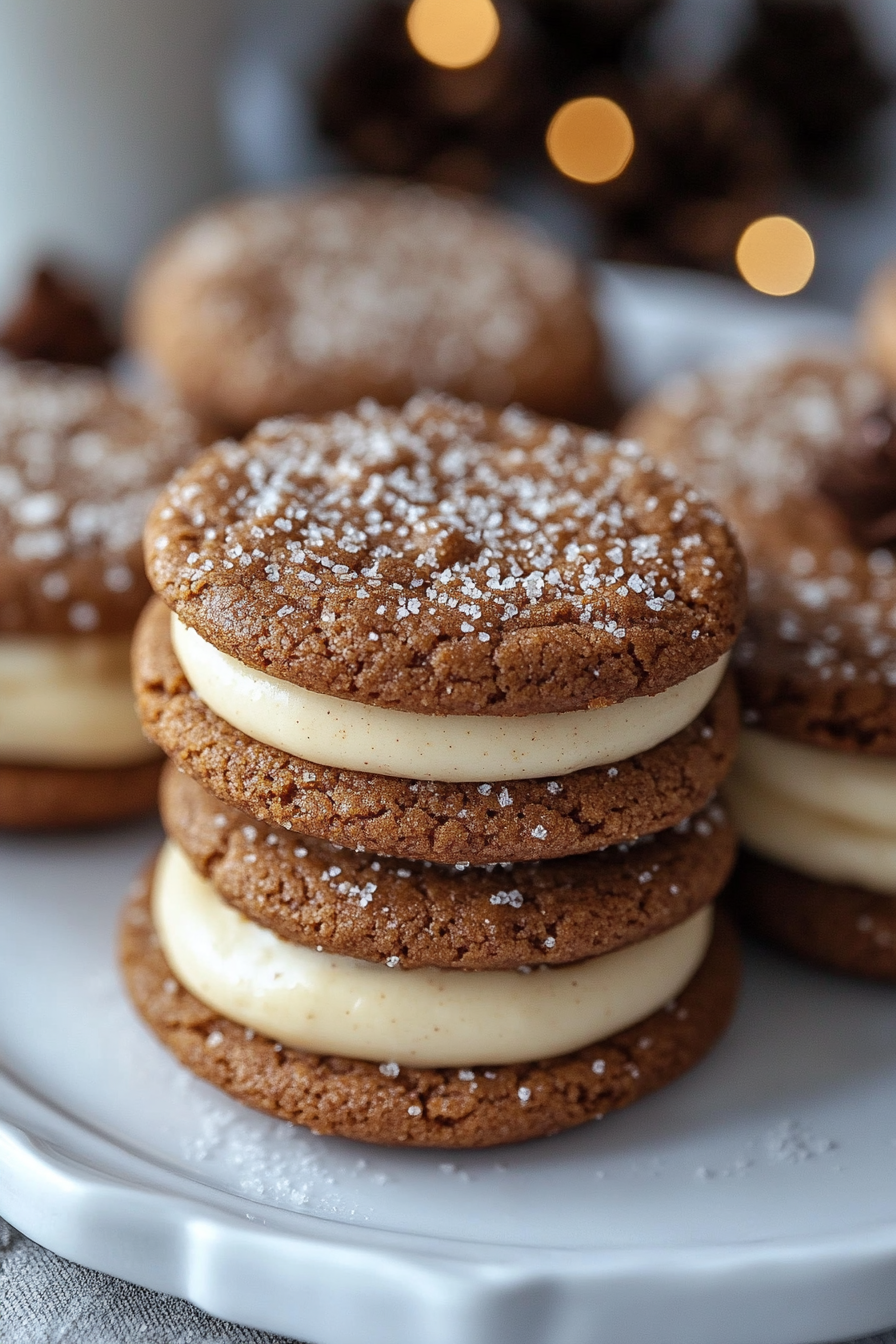 Ginger Molasses Cookies with Eggnog Buttercream