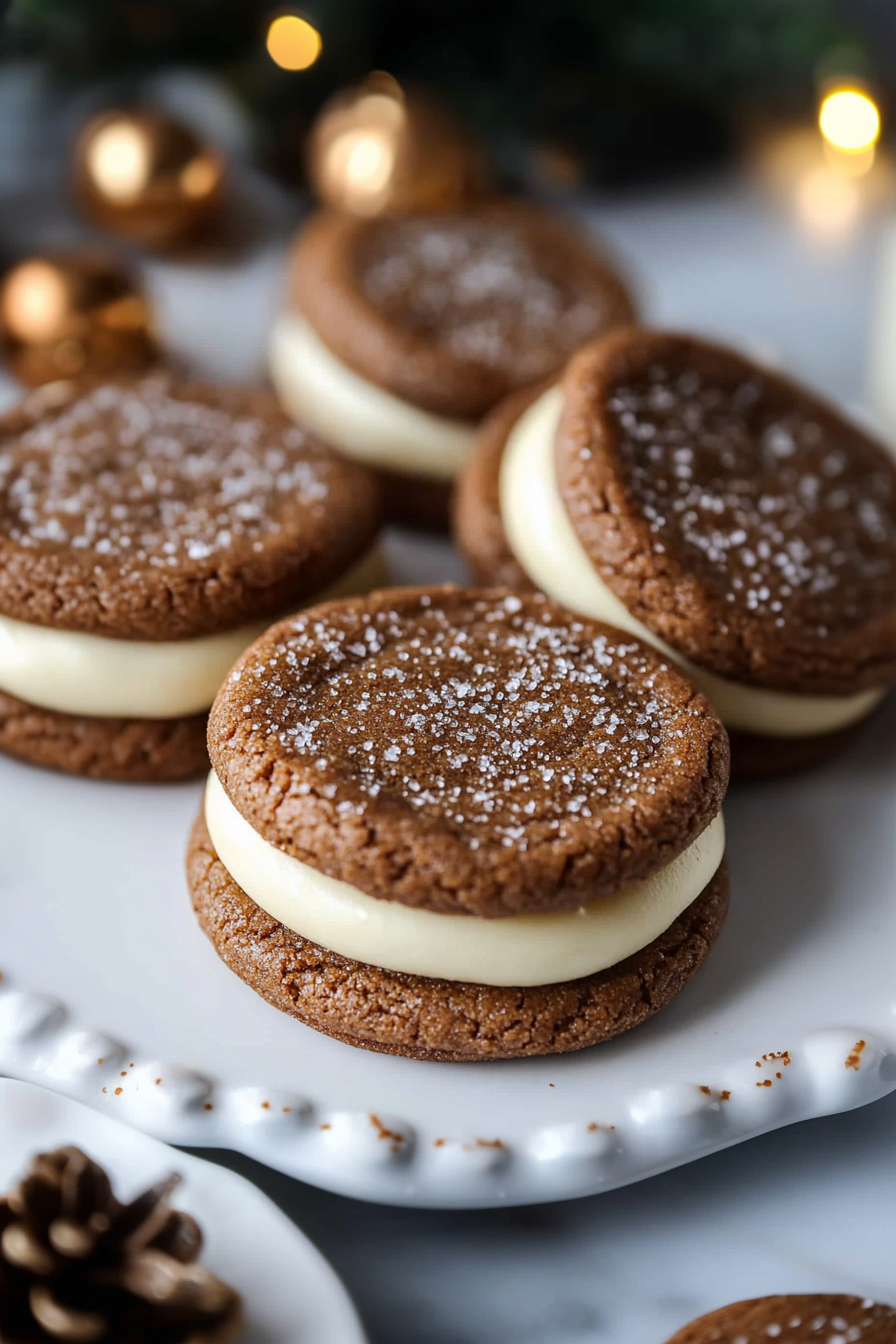 Ginger Molasses Cookies with Eggnog Buttercream