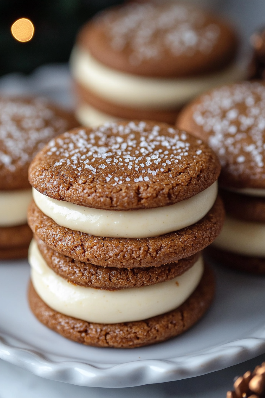 Ginger Molasses Cookies with Eggnog Buttercream