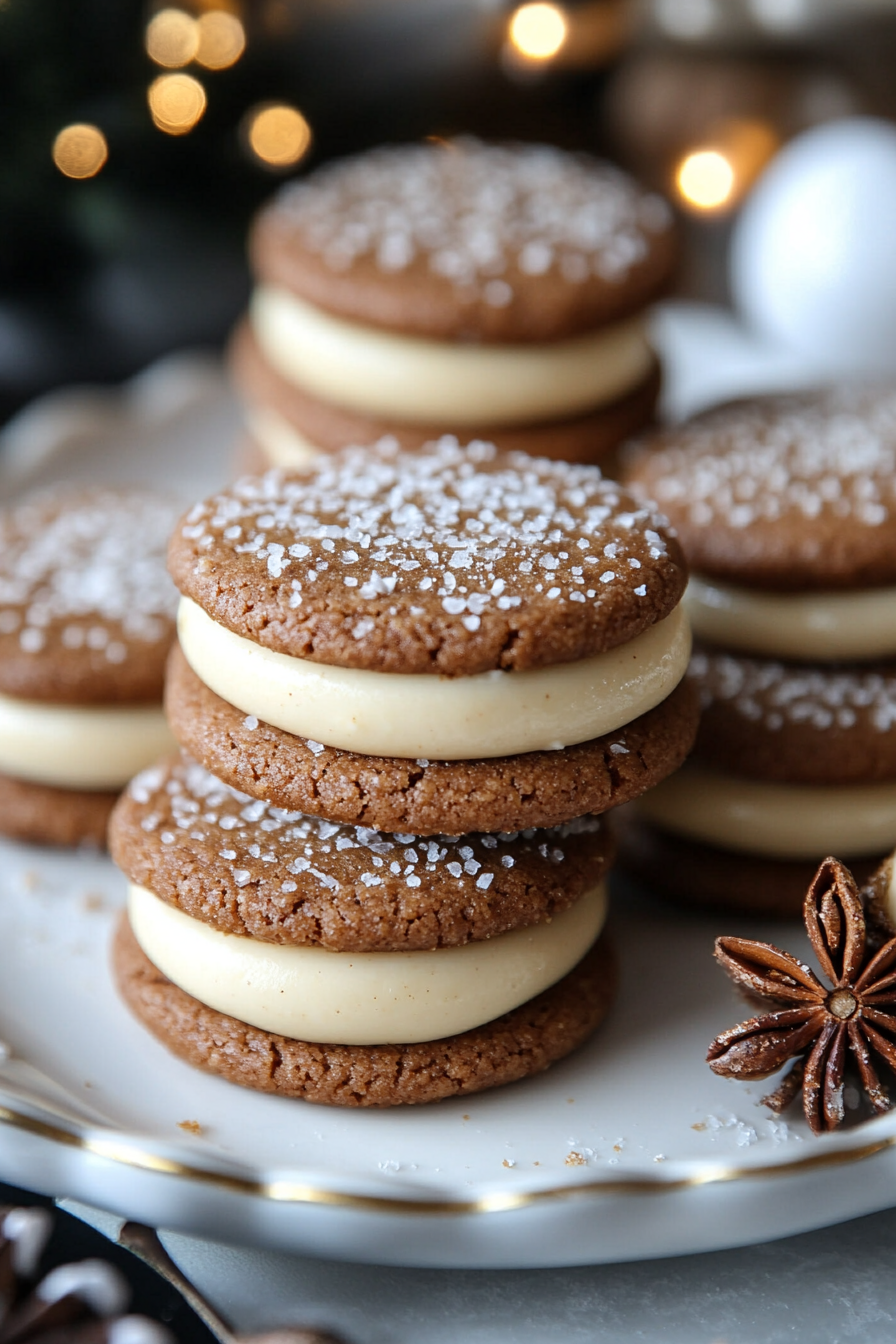 Ginger Molasses Cookies with Eggnog Buttercream