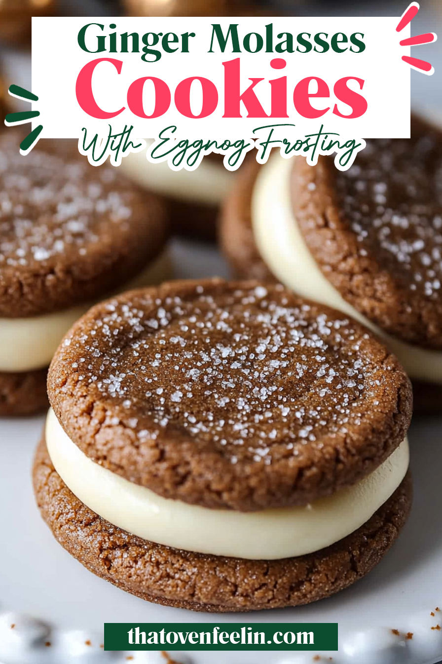 Ginger Molasses Cookies with Eggnog Buttercream