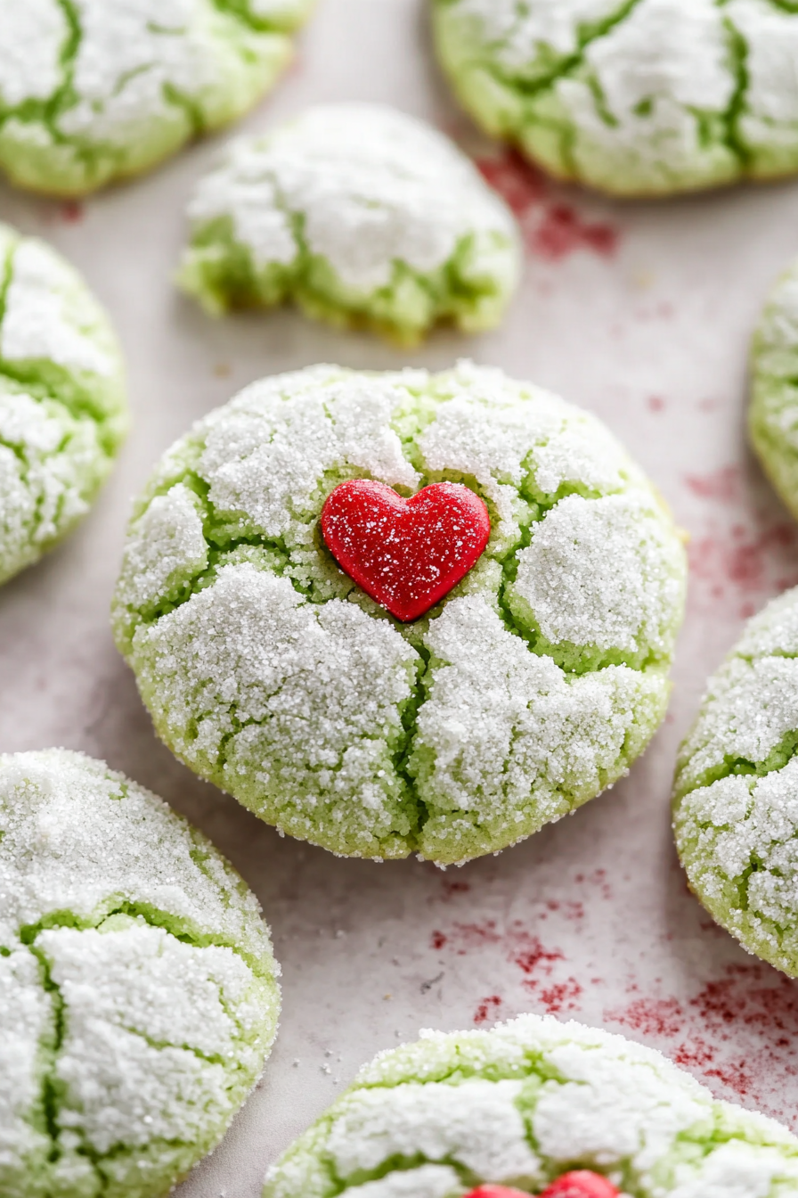 Grinch Crinkle Cookies