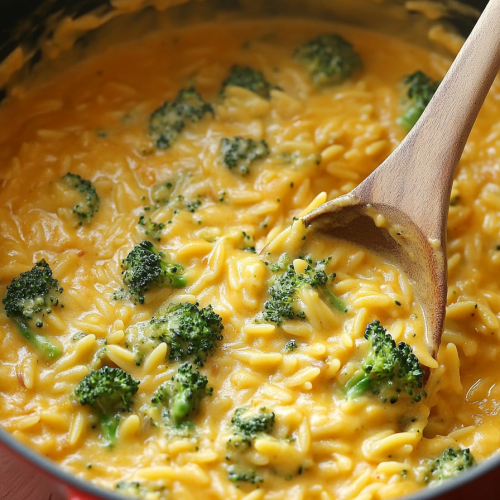 One Pot Broccoli Cheese Orzo