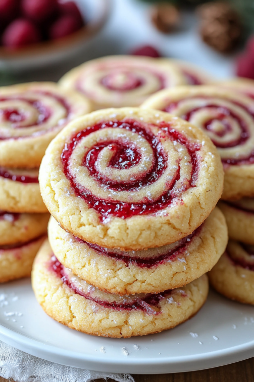 Raspberry Swirl Cookies