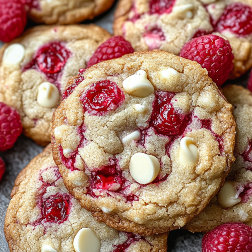 Raspberry and White Chocolate chips Cookie