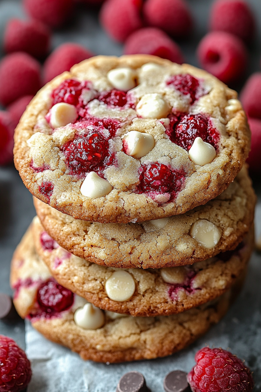 Raspberry and White Chocolate chips Cookie