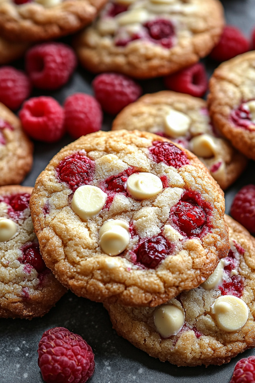 Raspberry and White Chocolate chips Cookie