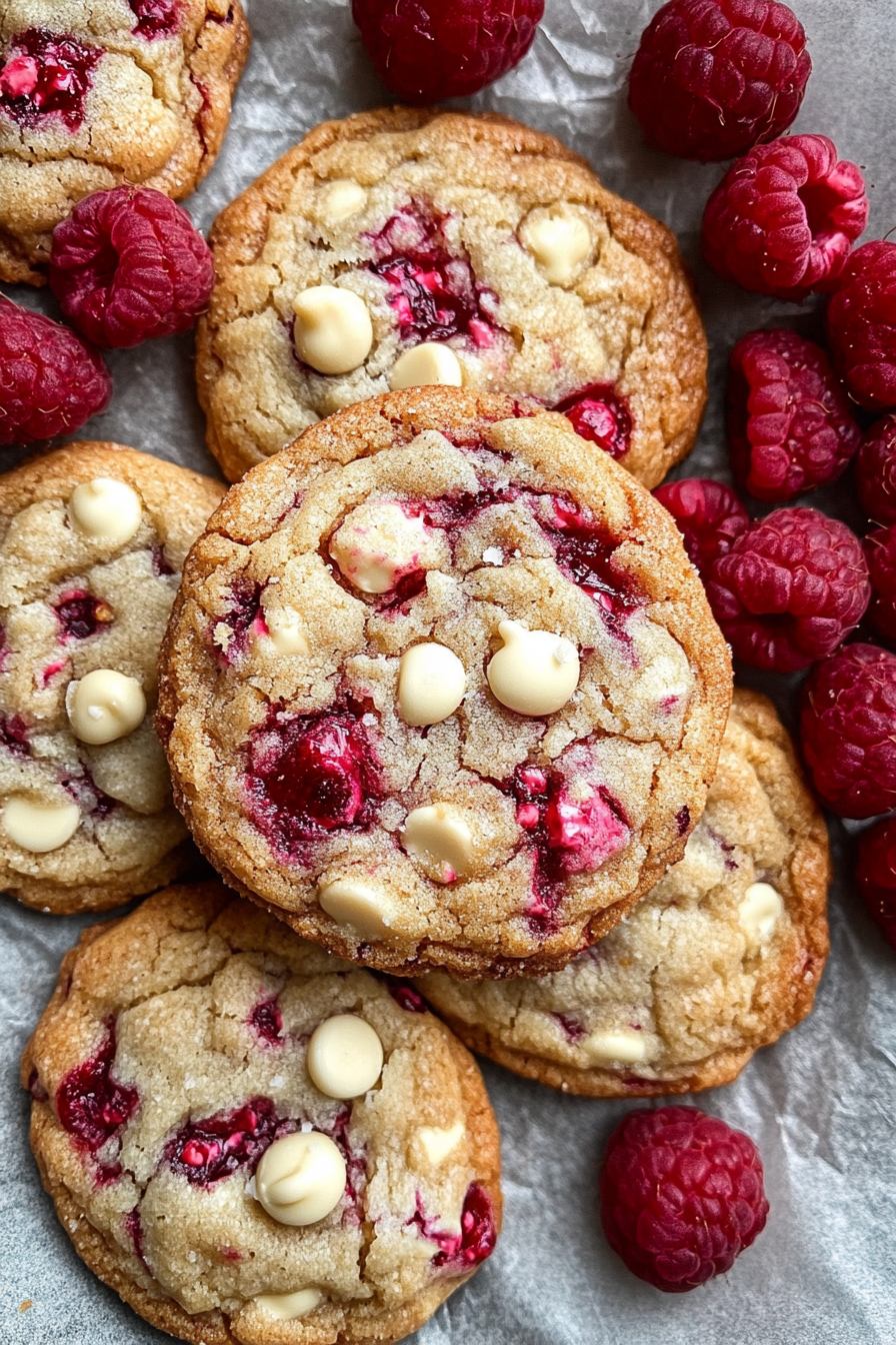 Raspberry and White Chocolate chips Cookie