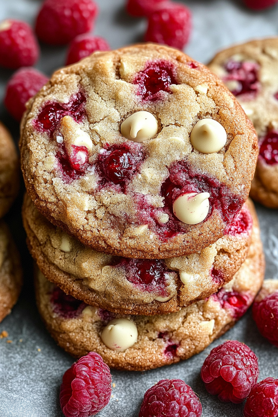 Raspberry and White Chocolate chips Cookie