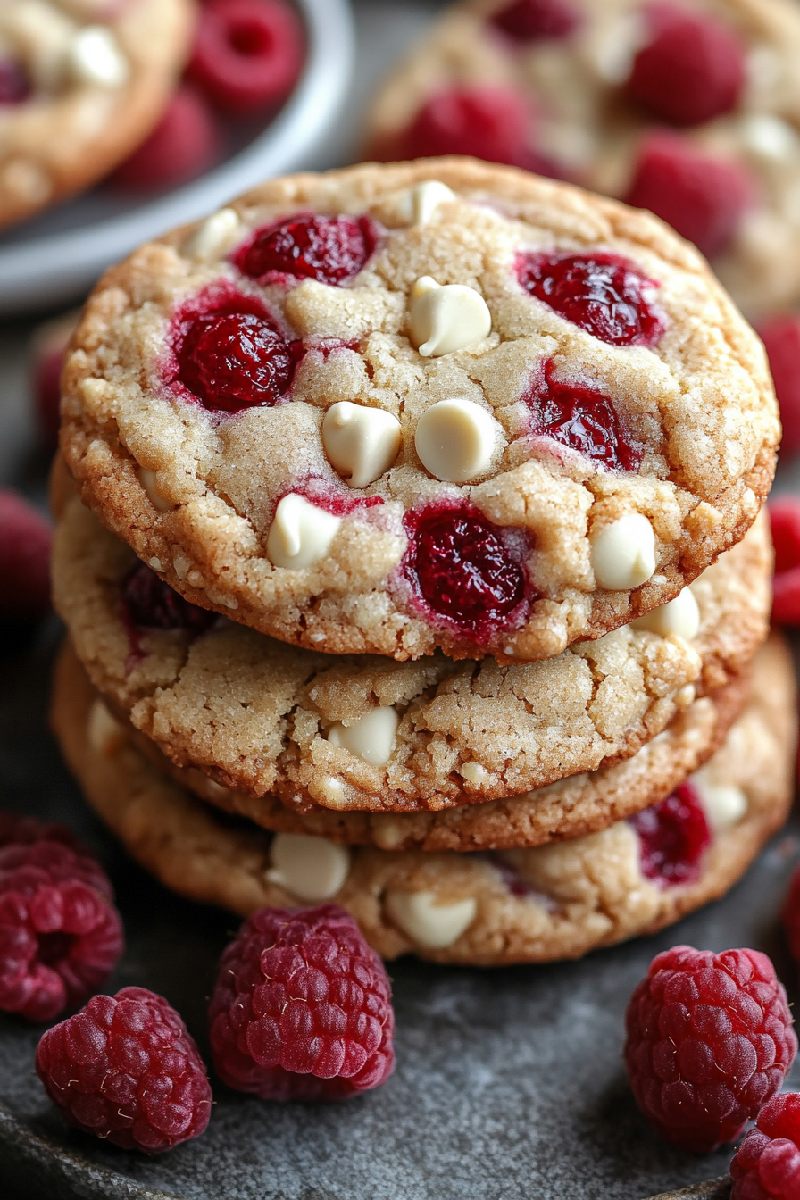 Raspberry and White Chocolate chips Cookie