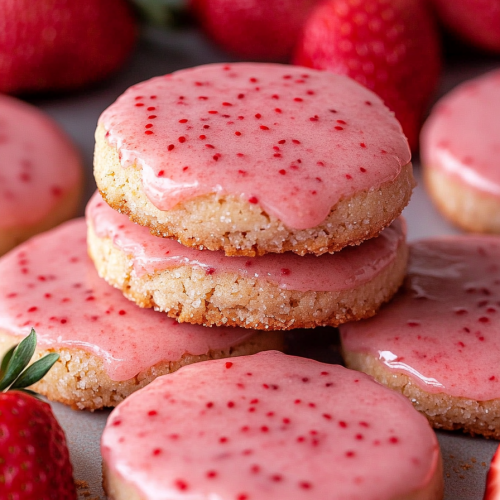 Strawberry Shortbread Cookies