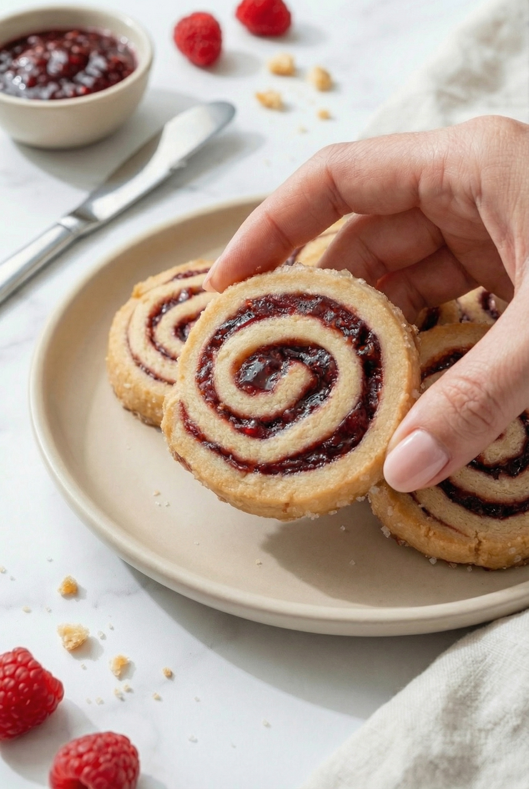 Raspberry Swirl Cookies