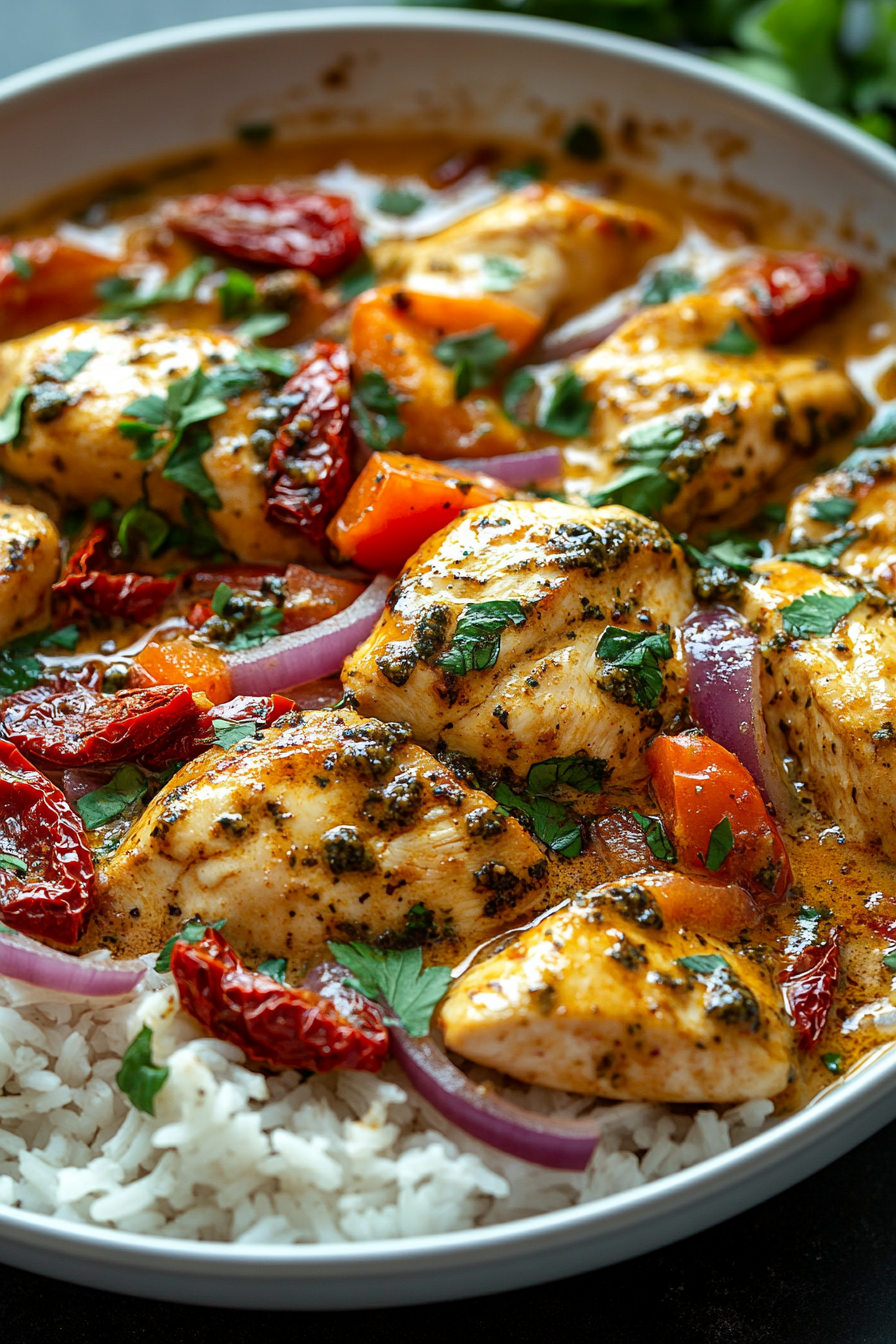 Creamy Garlic Pesto Chicken