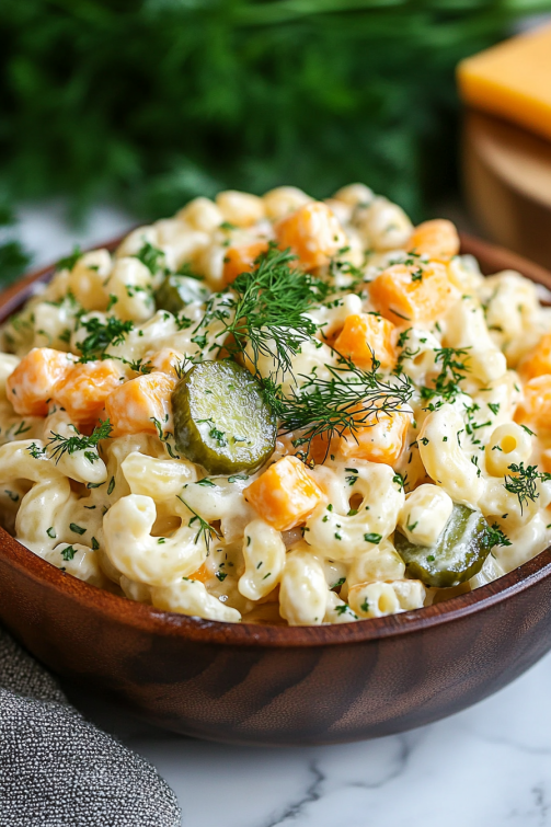 Dill Pickle Macaroni Salad