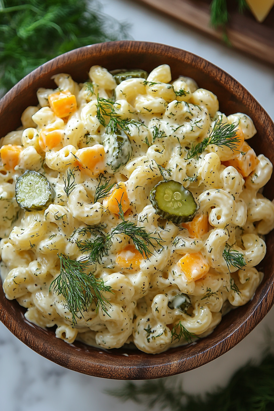 Dill Pickle Macaroni Salad