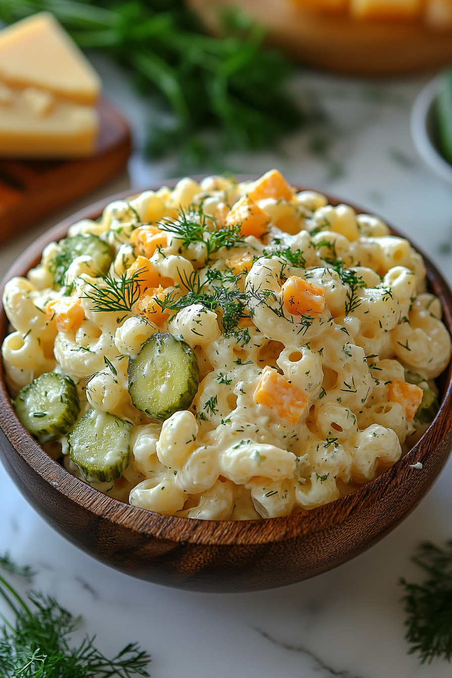 Dill Pickle Macaroni Salad