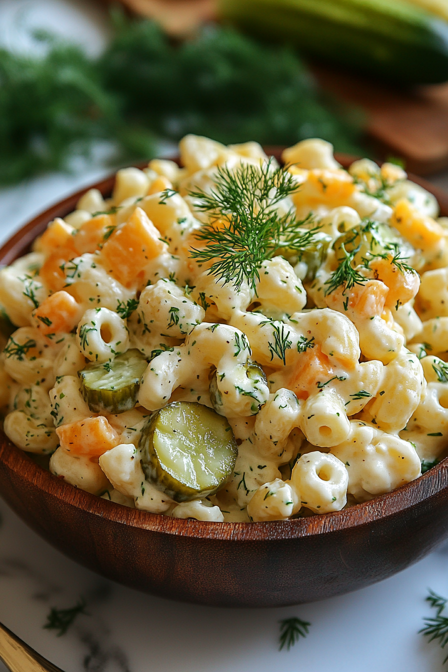 Dill Pickle Macaroni Salad