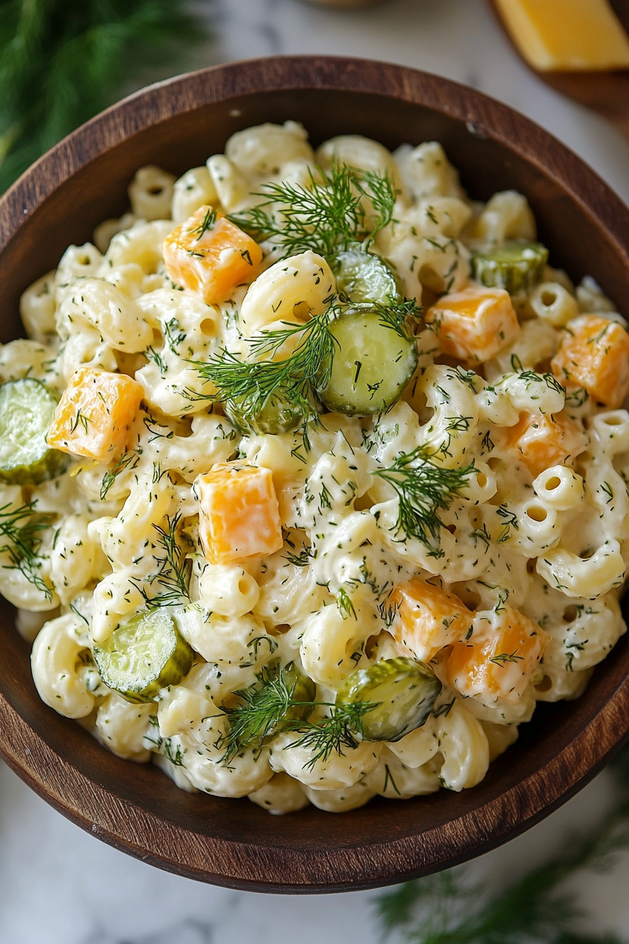 Dill Pickle Macaroni Salad