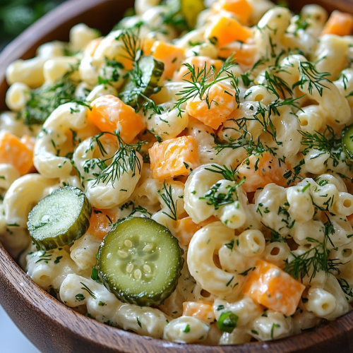 Dill Pickle Macaroni Salad