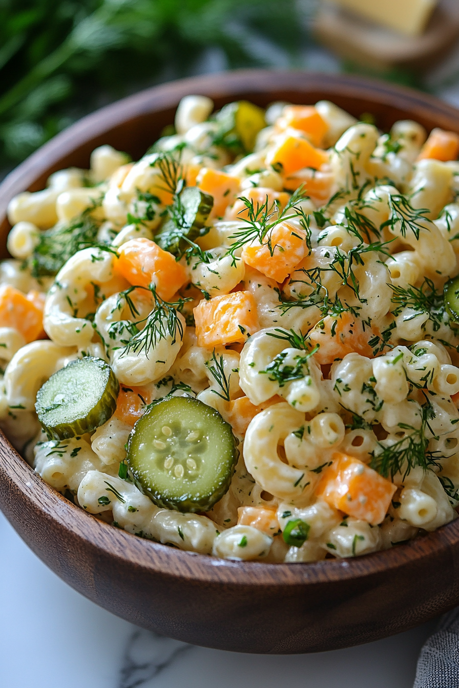 Dill Pickle Macaroni Salad