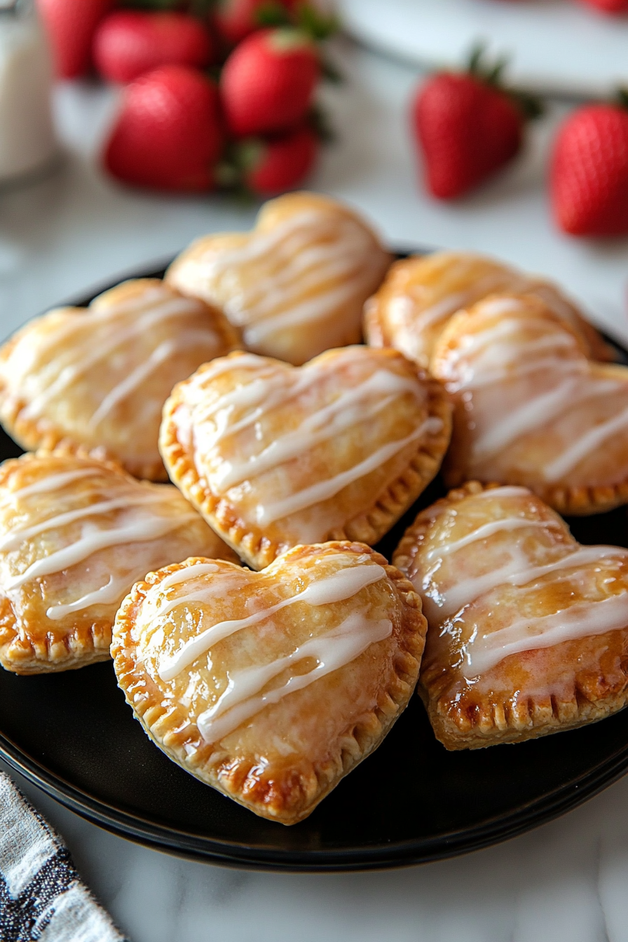 Strawberry heart Hand Pies