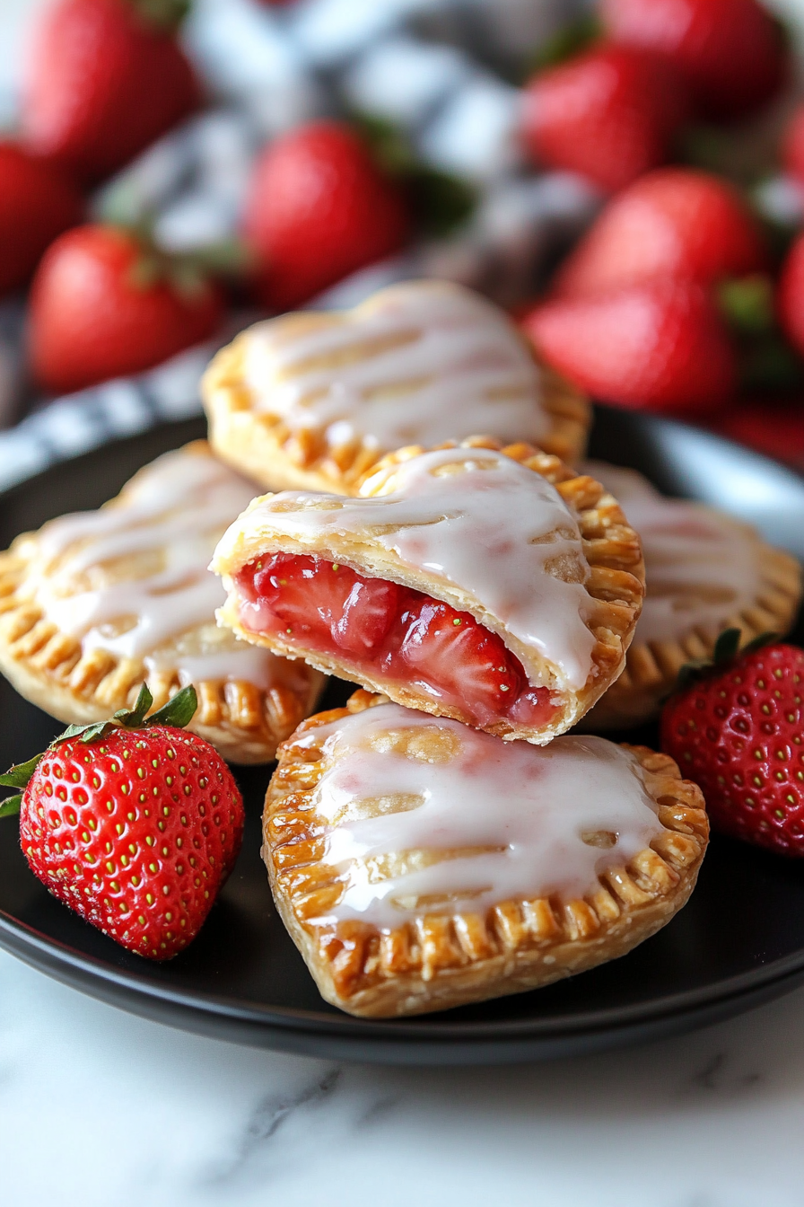 Strawberry heart Hand Pies