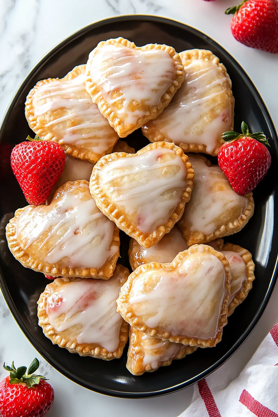 Strawberry heart Hand Pies