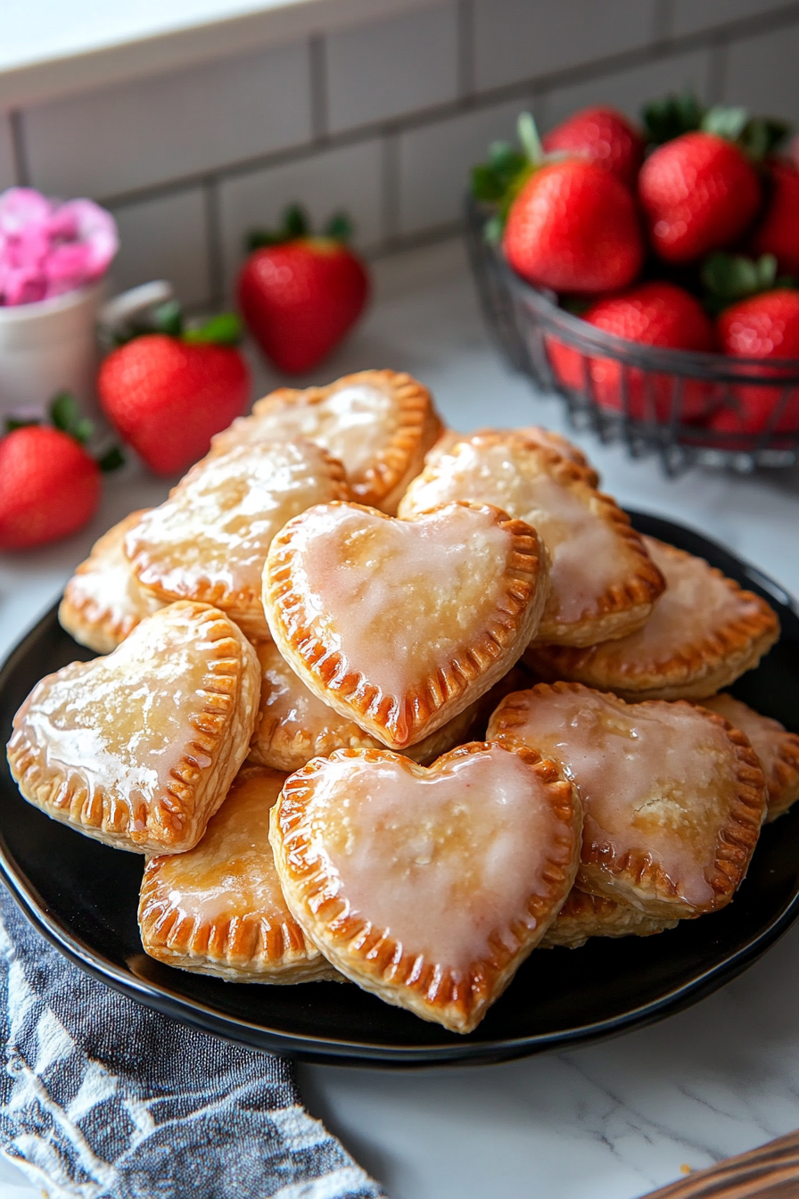 Strawberry heart Hand Pies