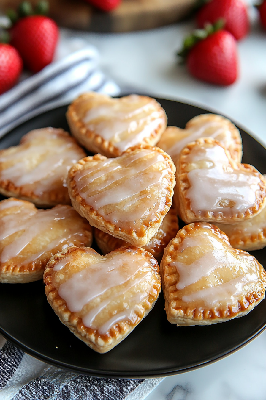 Strawberry heart Hand Pies