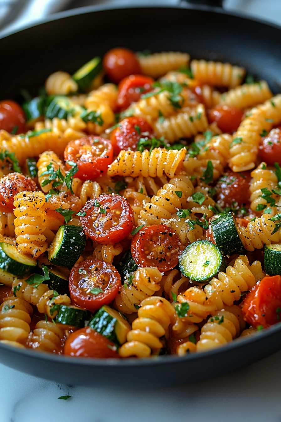 Tomato Zucchini Pasta That Oven Feelin