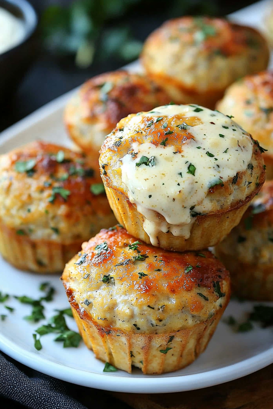 Garlic Parmesan Chicken Meatloaves