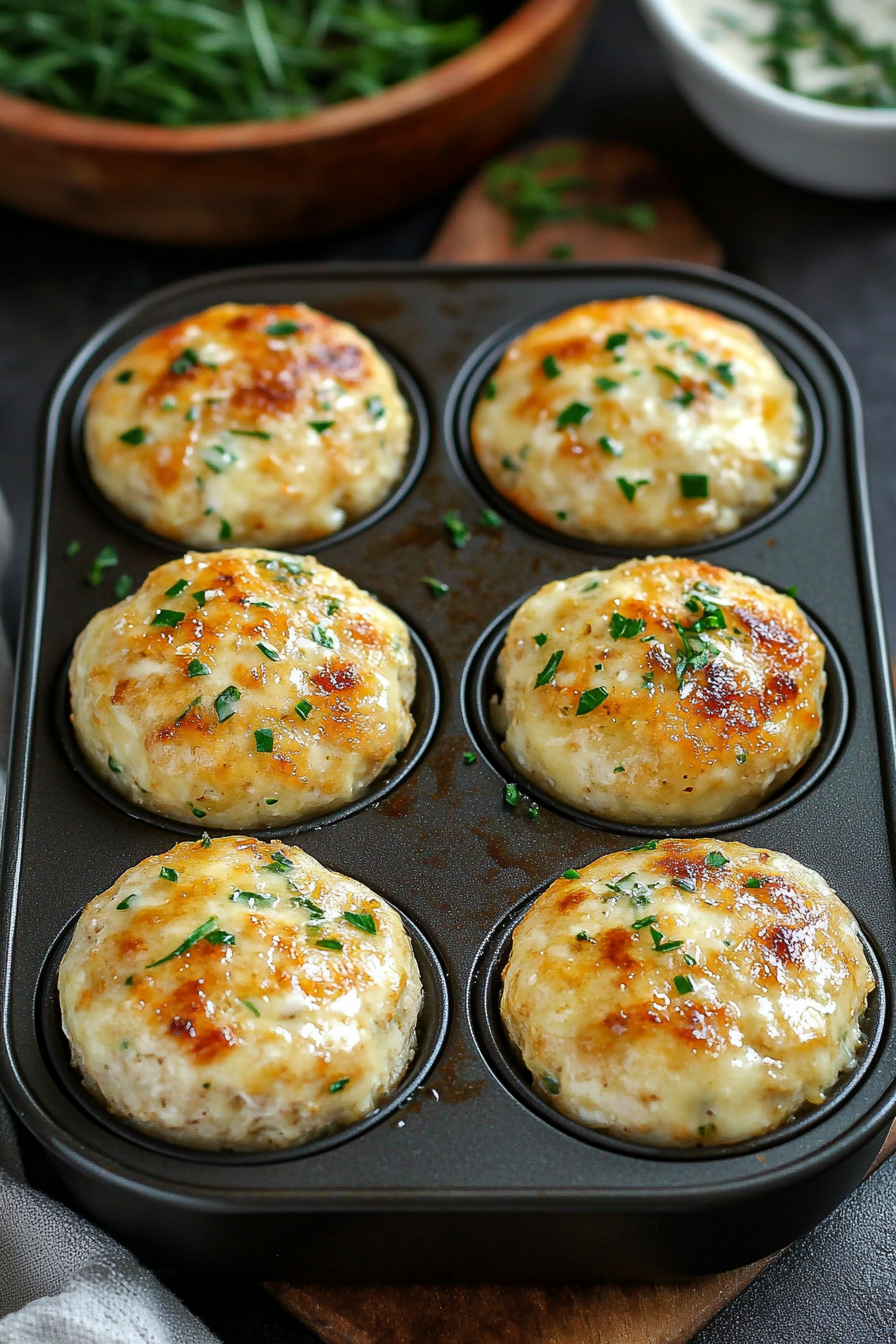 Garlic Parmesan Chicken Meatloaves