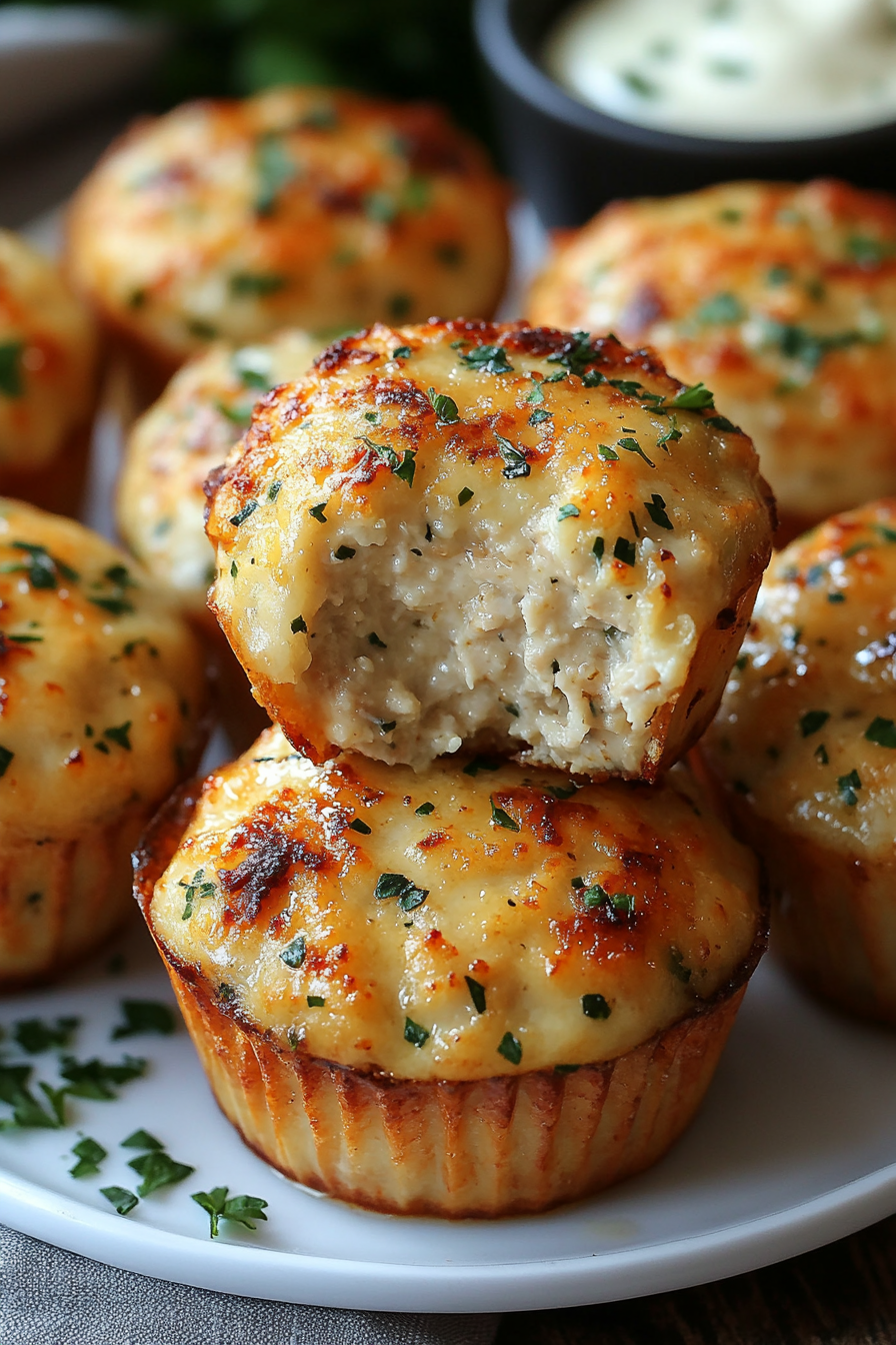 Garlic Parmesan Chicken Meatloaves