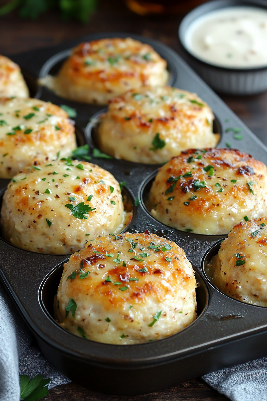 Garlic Parmesan Chicken Meatloaves