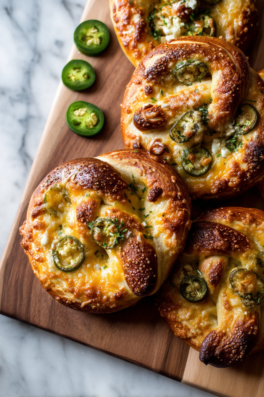Jalapeño Cheddar Soft Pretzels