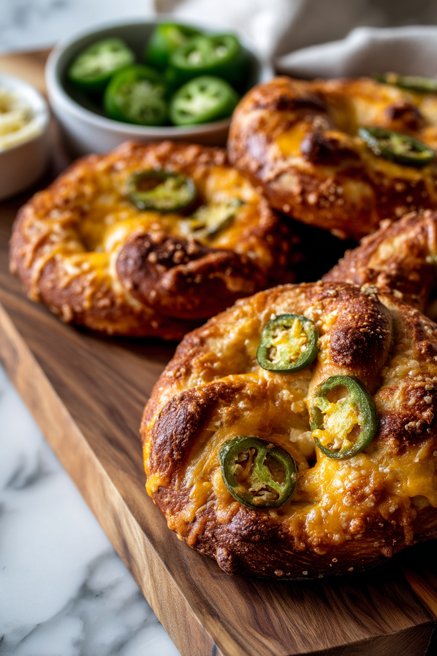 Jalapeño Cheddar Soft Pretzels