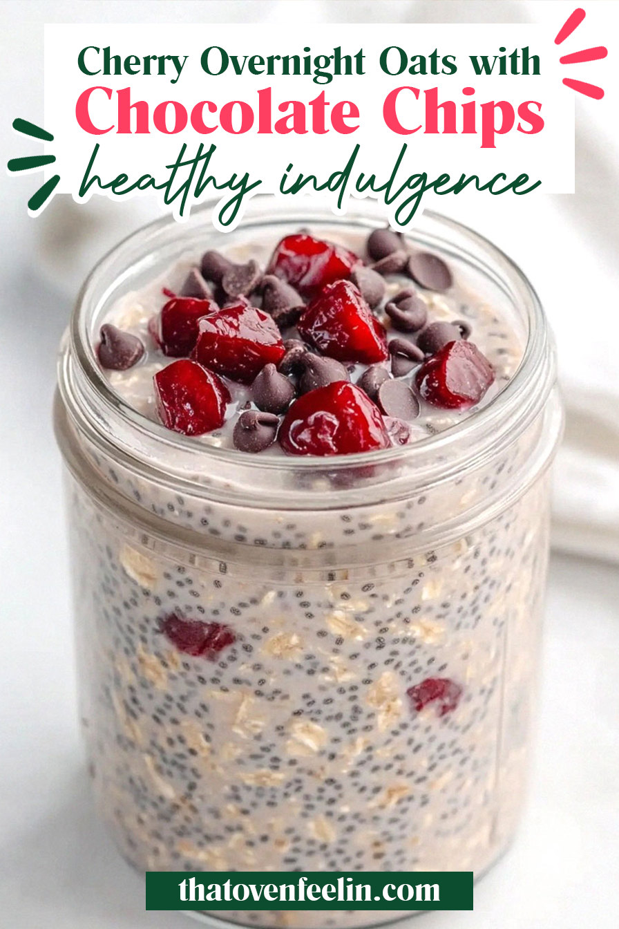 Cherry Overnight Oats with Chocolate Chips