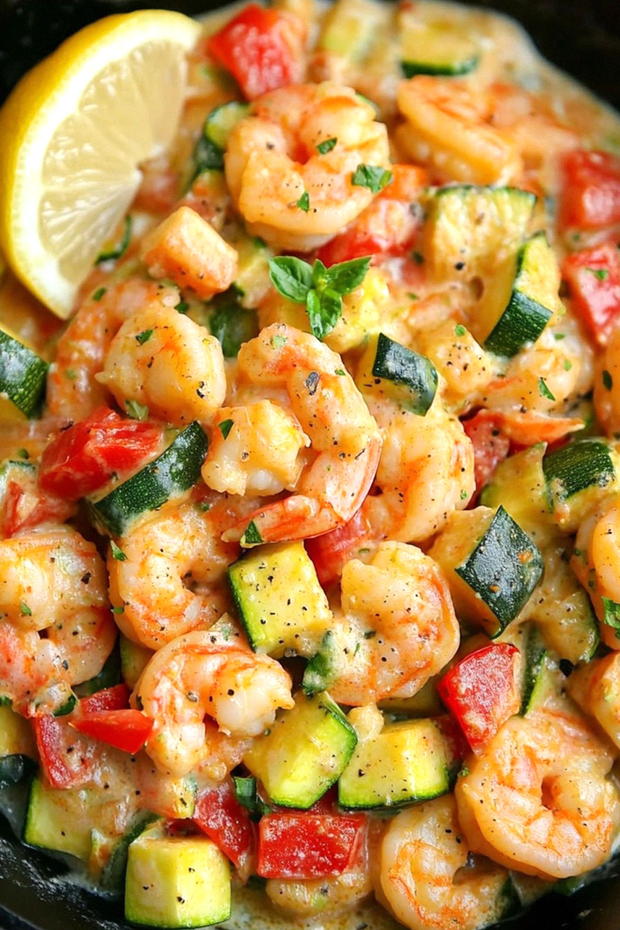Creamy Shrimp and Zucchini Skillet