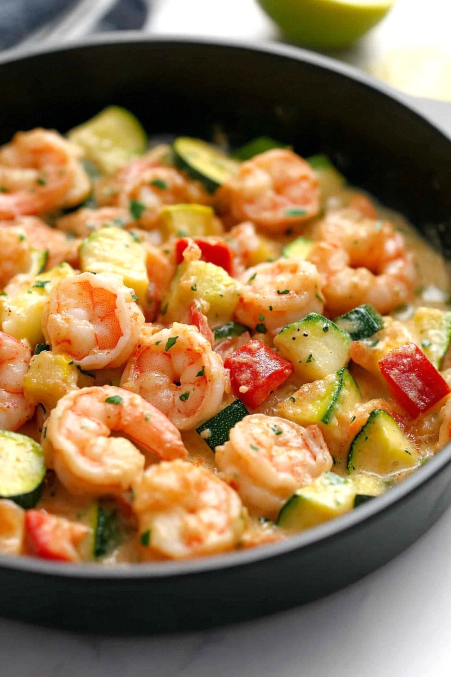 Creamy Shrimp and Zucchini Skillet