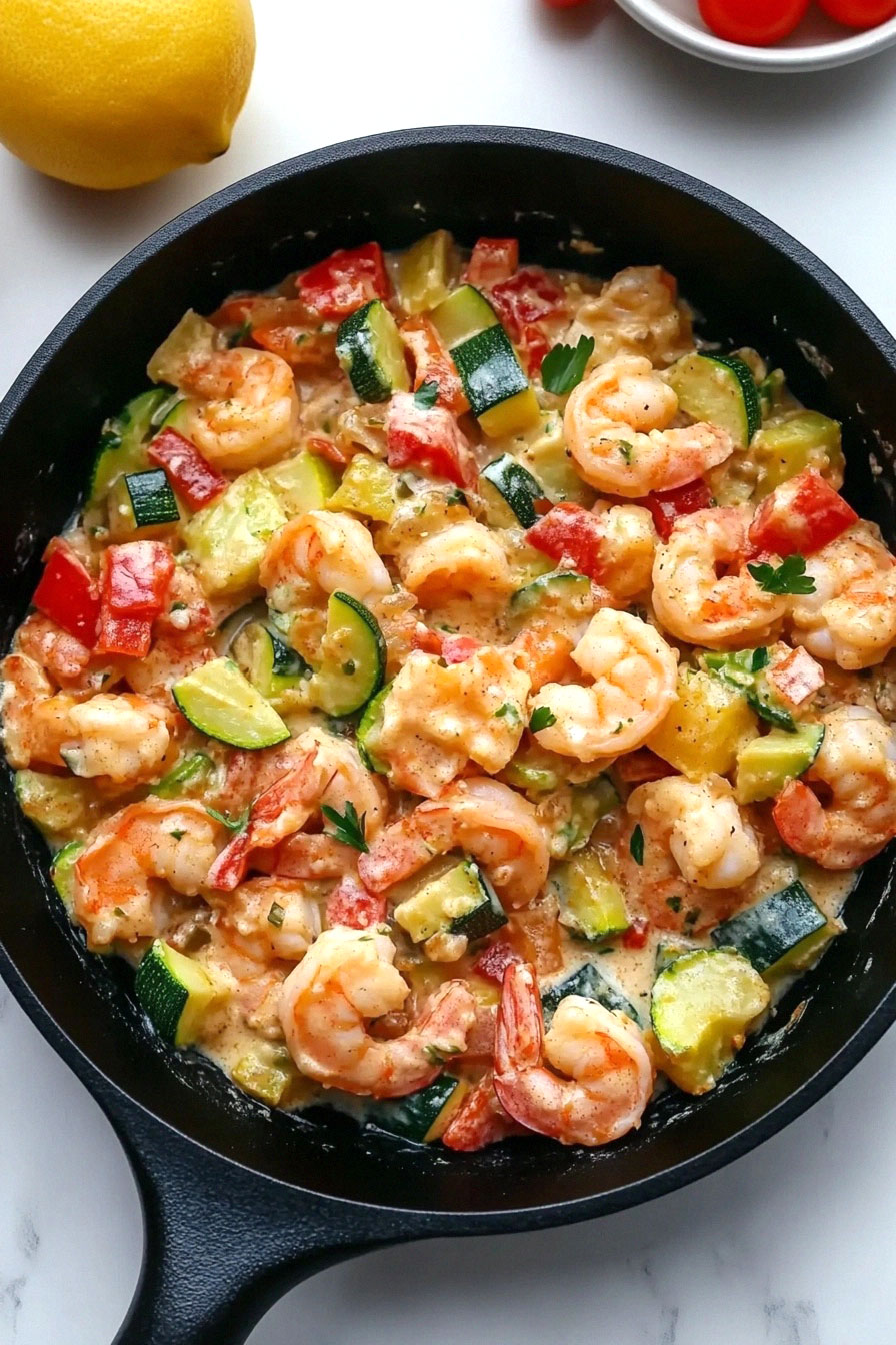Creamy Shrimp and Zucchini Skillet