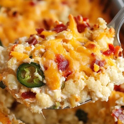 Cauliflower Jalapeno Popper Casserole