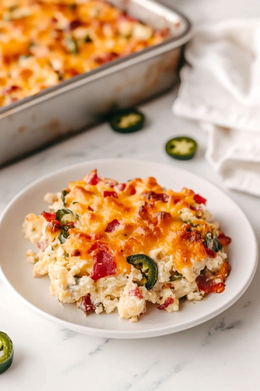 Cauliflower Jalapeno Popper Casserole