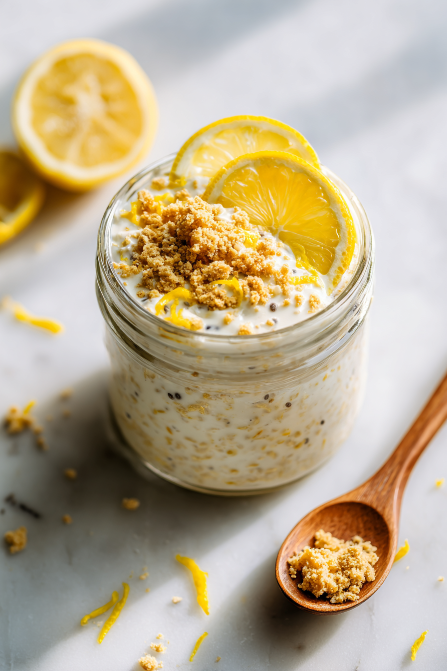 Lemon Cheesecake Overnight Oats