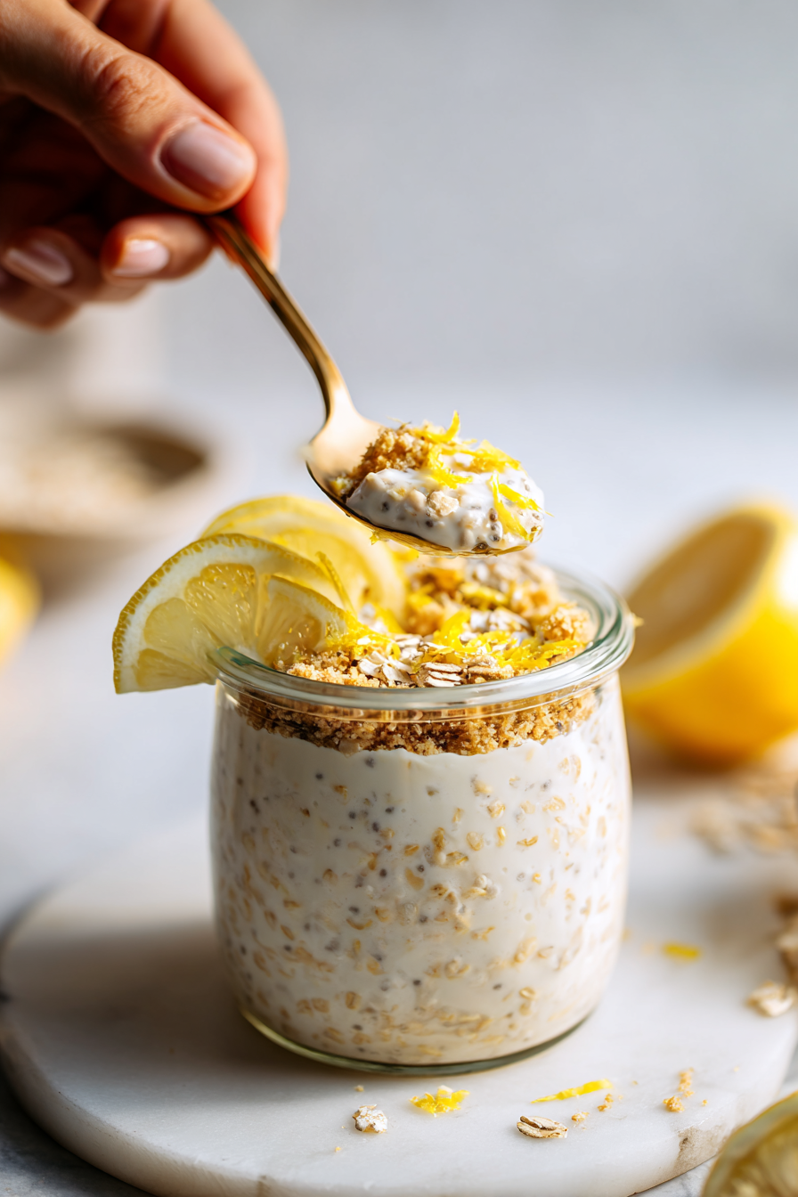 Lemon Cheesecake Overnight Oats