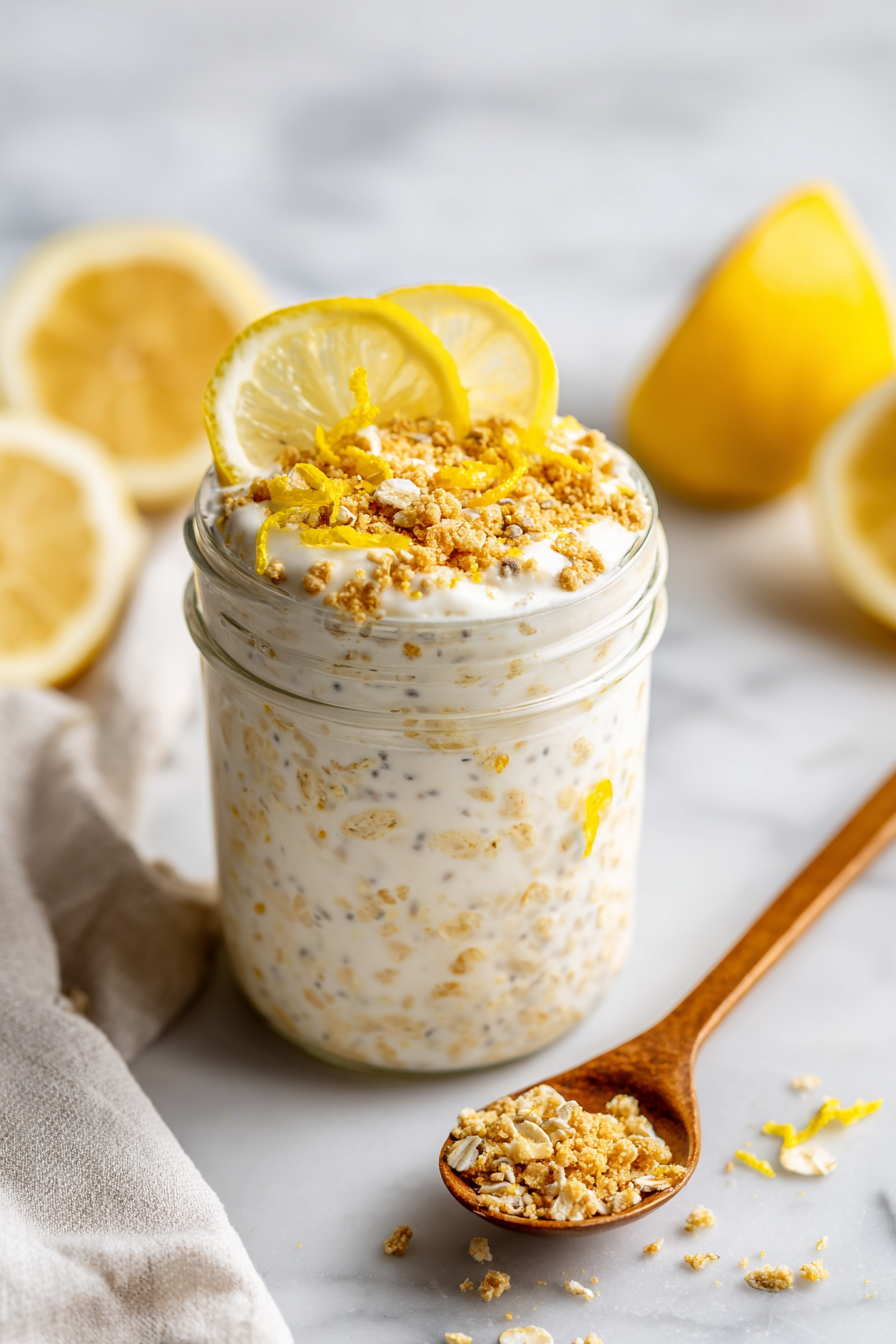 Lemon Cheesecake Overnight Oats