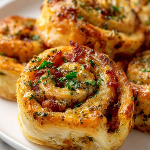 Bacon & Cheese Rolls with Garlic Butter