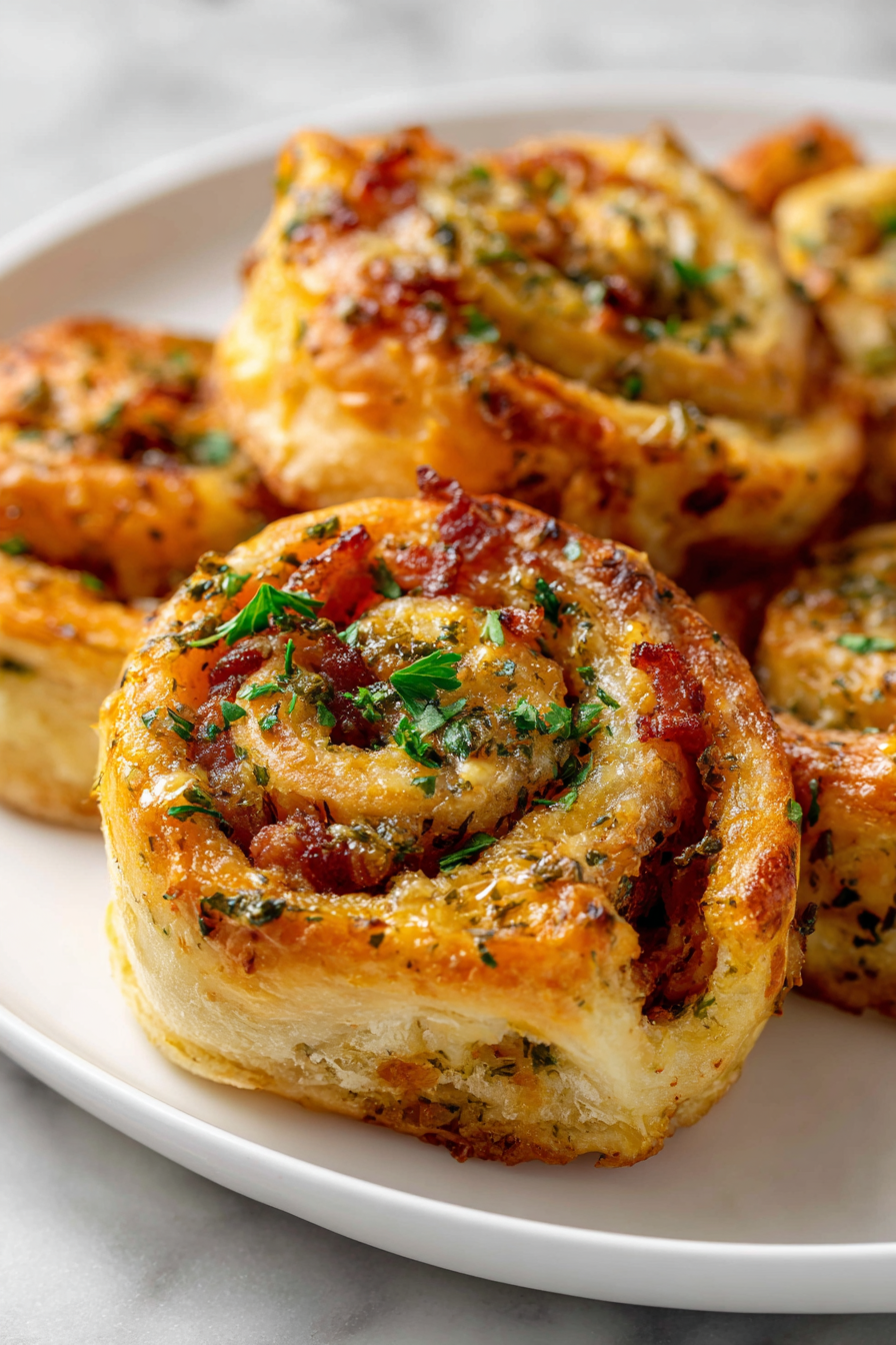 Bacon & Cheese Rolls with Garlic Butter