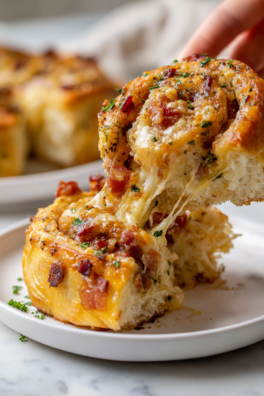 Bacon & Cheese Rolls with Garlic Butter
