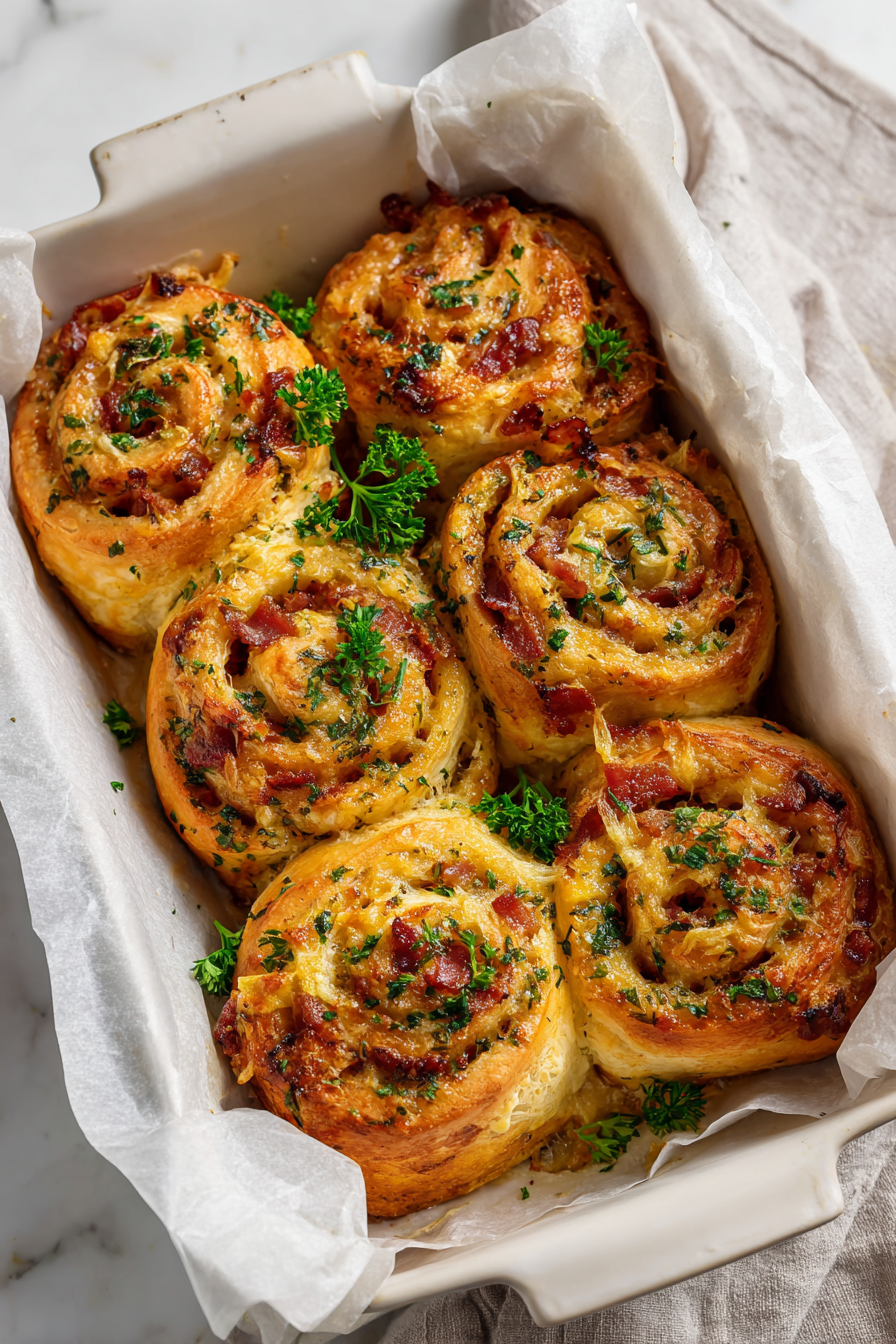 Bacon & Cheese Rolls with Garlic Butter